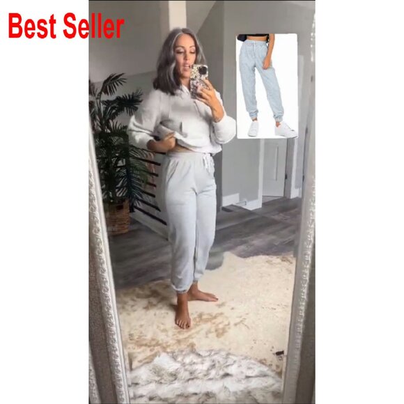 Women's Athletic Joggers Lounge Pants Cinch Bottom Comfortable Sweatpants - Picture 7 of 8